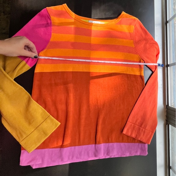 Isaac Mizrahi x Target Colorblock Orange/Yellow/Pink Sweater - Adult Size Large - Picture 12 of 16